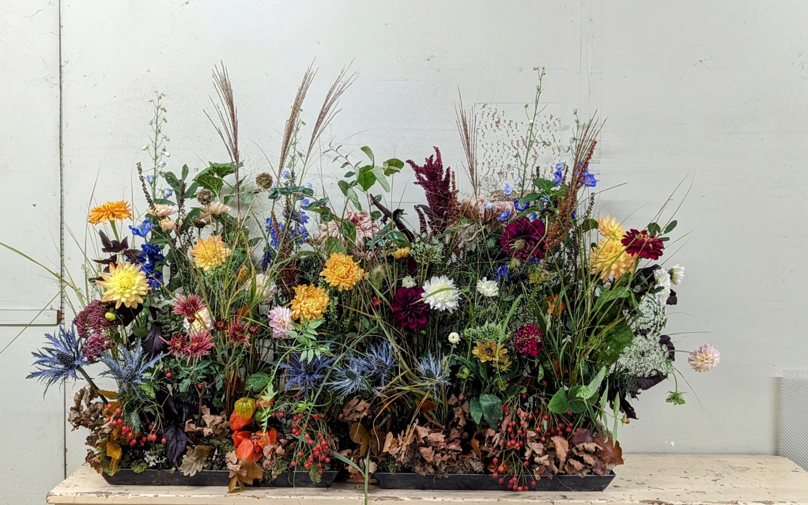 Autumn Seasonal Fresh Flower Table Centrepiece Workshop at Blyth Hall