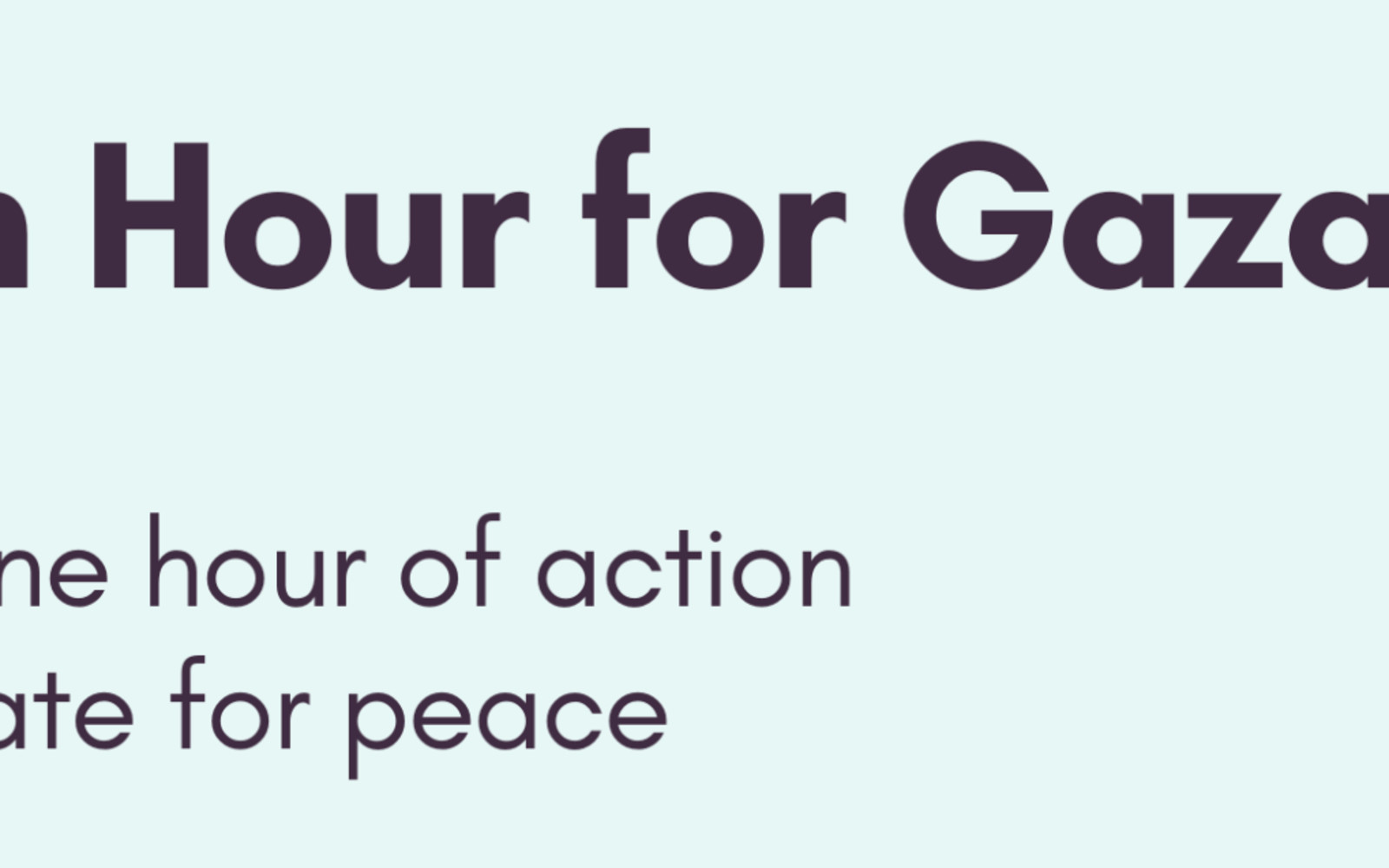 Action Hour for Gaza