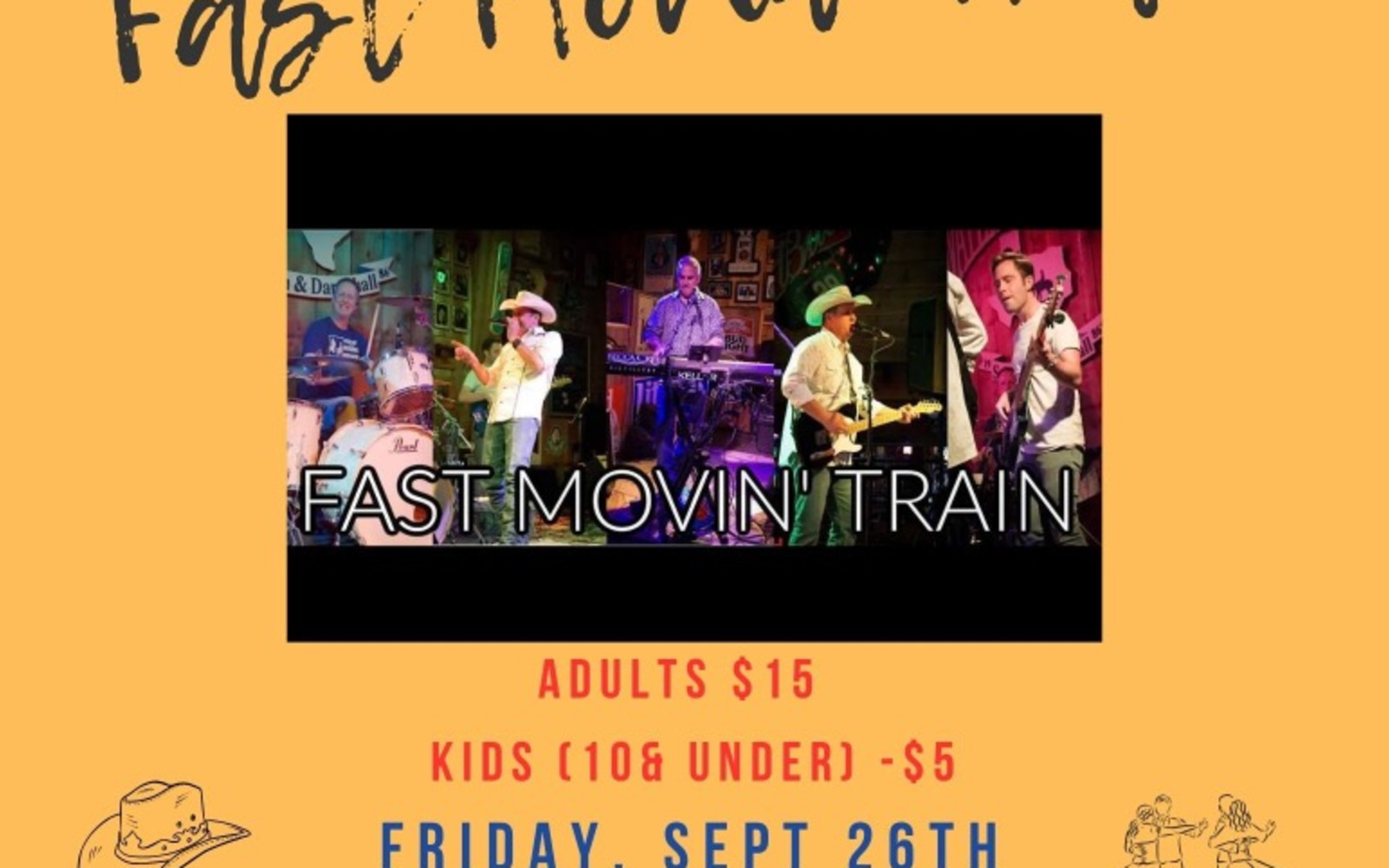 Raise the Roof Fundraiser Kick-Off Dance- Fast Movin Train