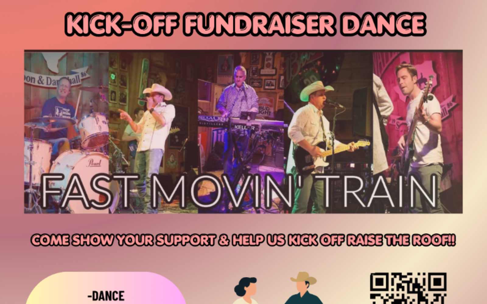 Raise the Roof Fundraiser Kick-Off Dance- Fast Movin Train