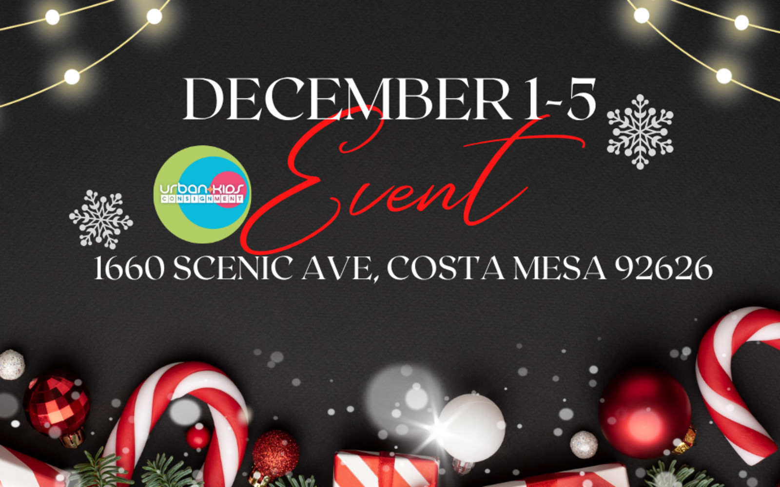 Urban Kids Consignment December 1-5 event in Costa Mesa