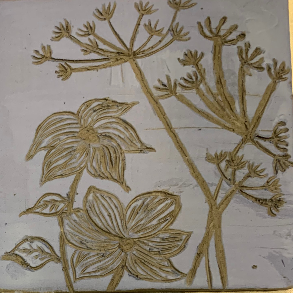 decorated ceramic tile