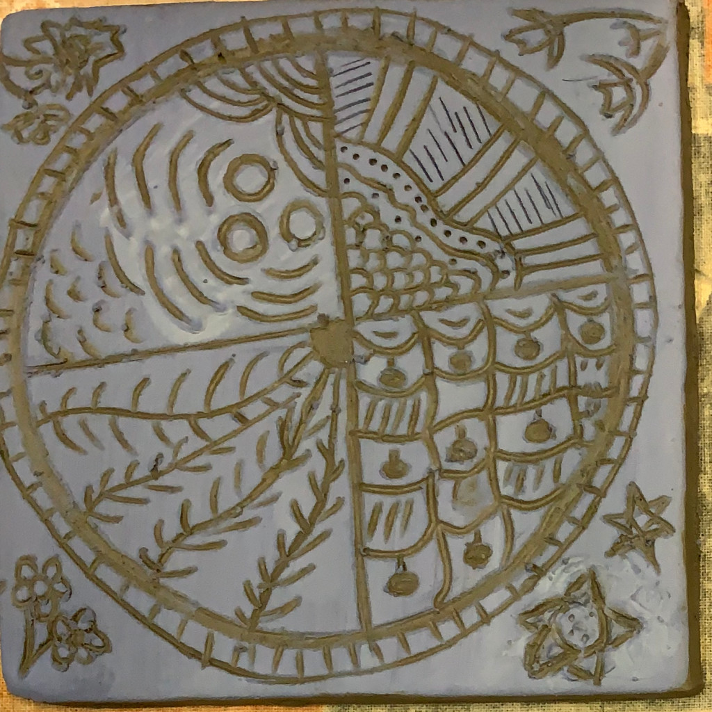 decorated ceramic tile