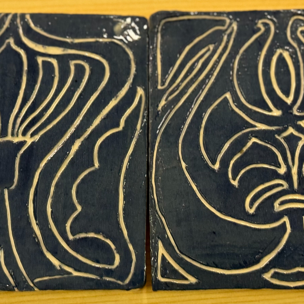 decorated ceramic tile