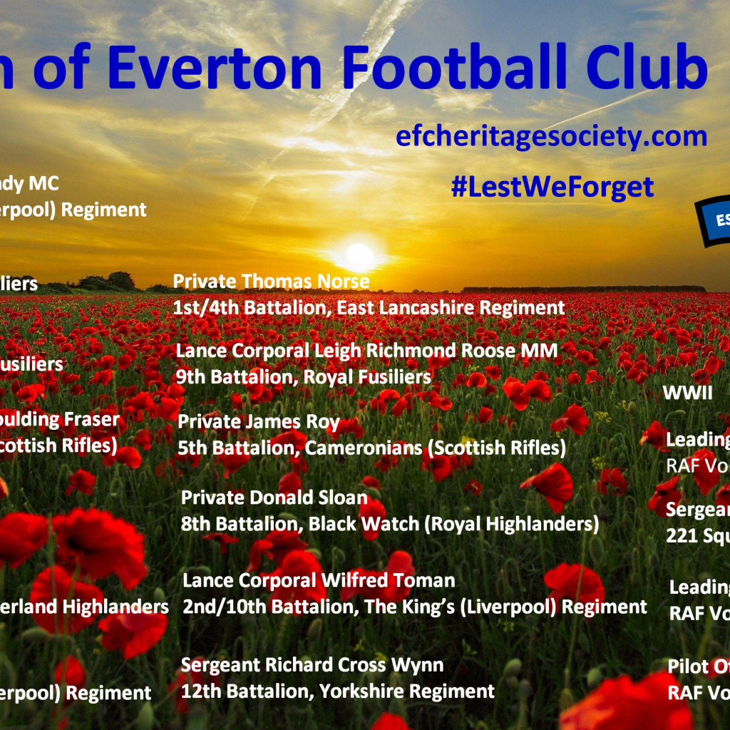Everton FC Heritage Society Social / Talks - 'Remembrance - The Fallen of Everton FC'