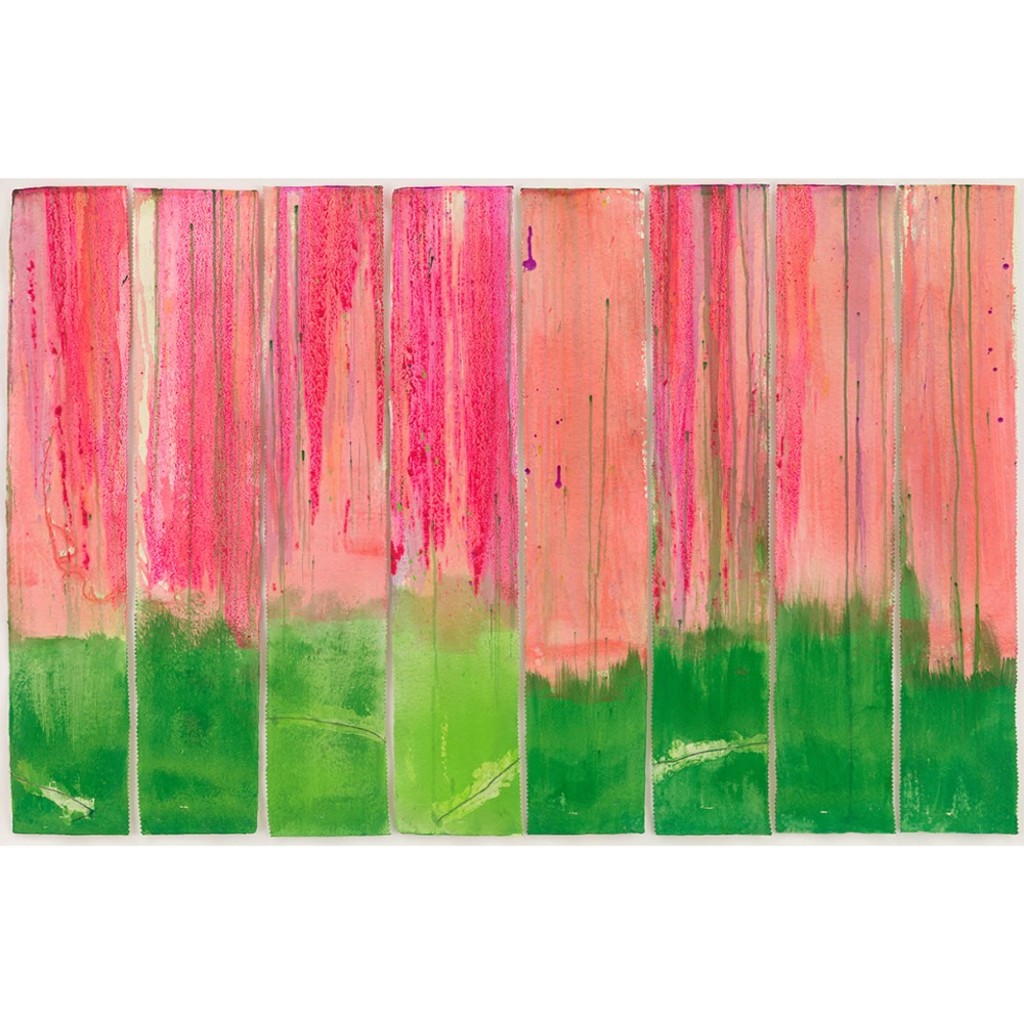 Frank Bowling, Leafy, Acrylic on paper, 92.3 x 135 x 5.5 cm. Courtesy the artist. Photographed by Anna Arca © Frank Bowling. All rights reserved, DACS 2026