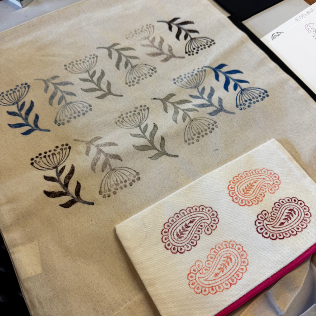 a printed tote bag