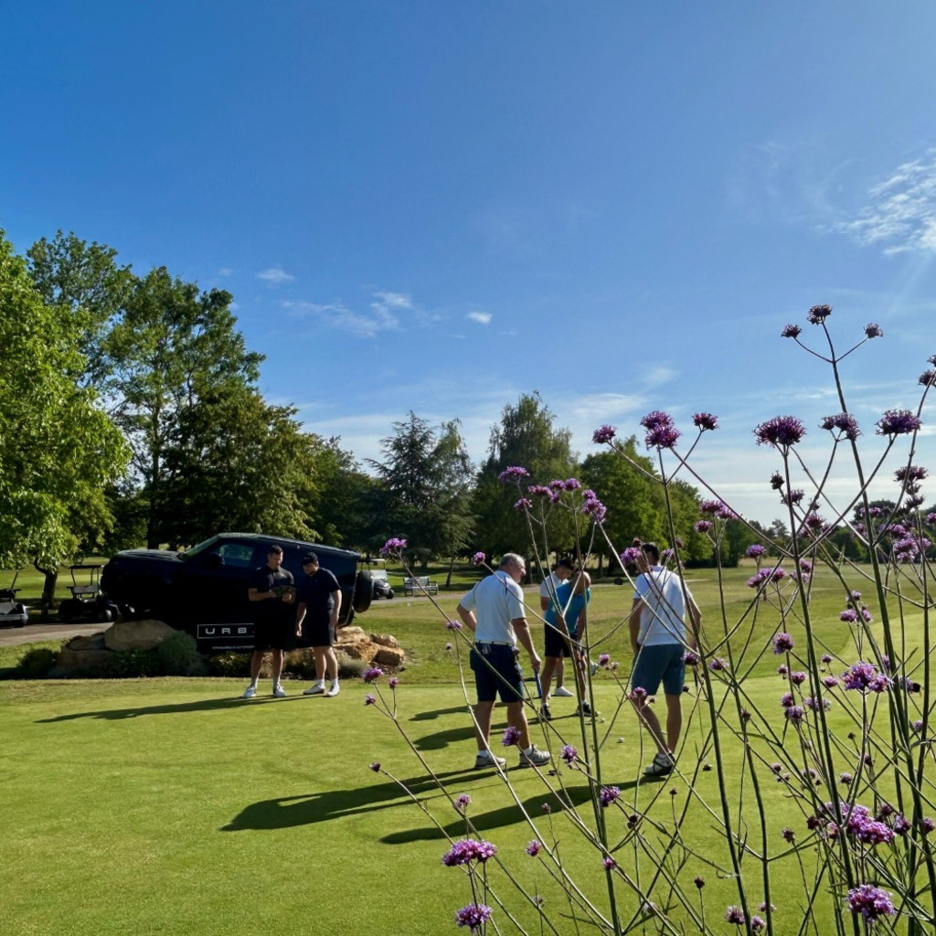 Golf course with brand logos