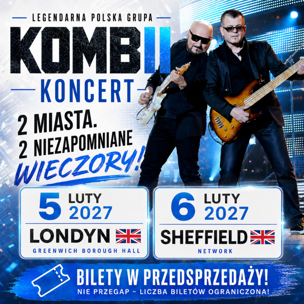 Koncert KOMBII 2027 | Londyn, Sheffield