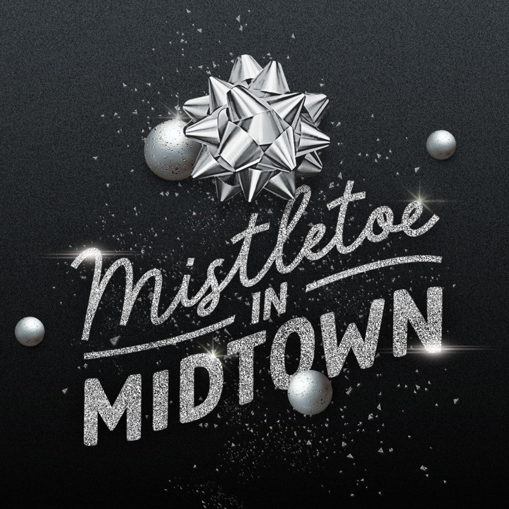 Graphic showing Mistletoe in Midtown logo