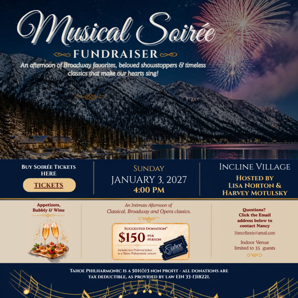 Tahoe Philharmonic soiree fundraiser may 23 2026