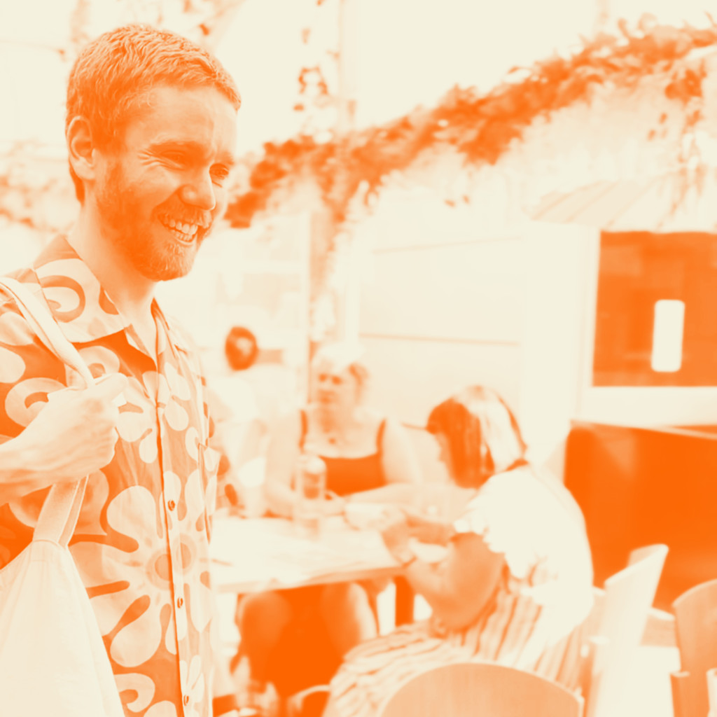 High saturation orange image of Jack from Creatives Breakfast