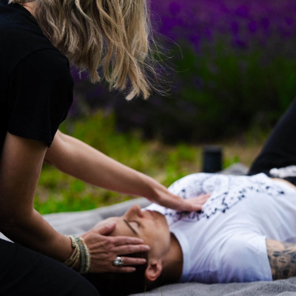 Offering touch during a breathwork session