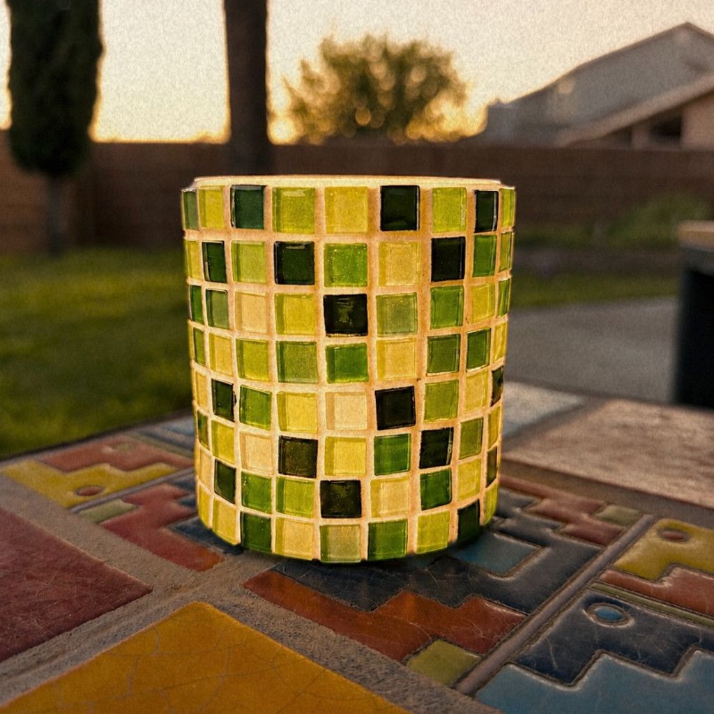 🌼 Crafts & Drafts: Mosaic Glass Tea Light Holder ✨