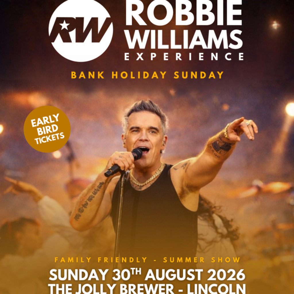 🎤ROBBIE WILLIAMS EXPERIENCE – BANK HOLIDAY SUNDAY PARTY☀️