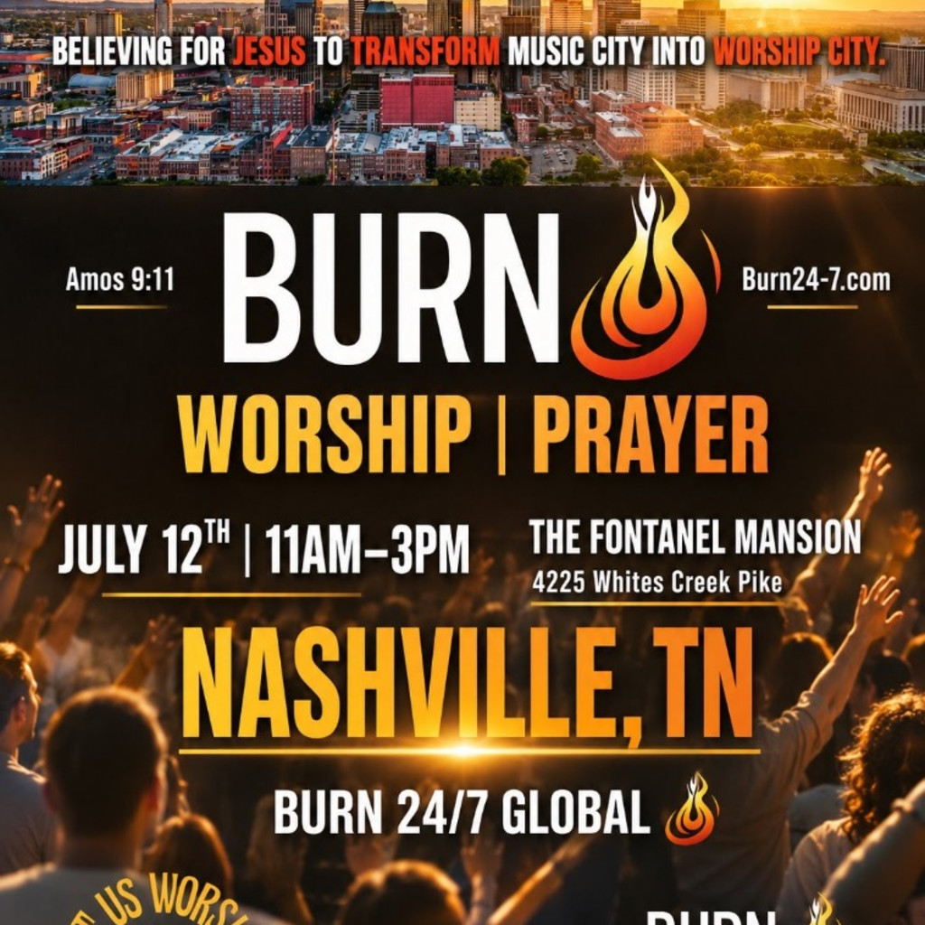 Burn in preparation for Sean Feucht worship night at the Ryman!