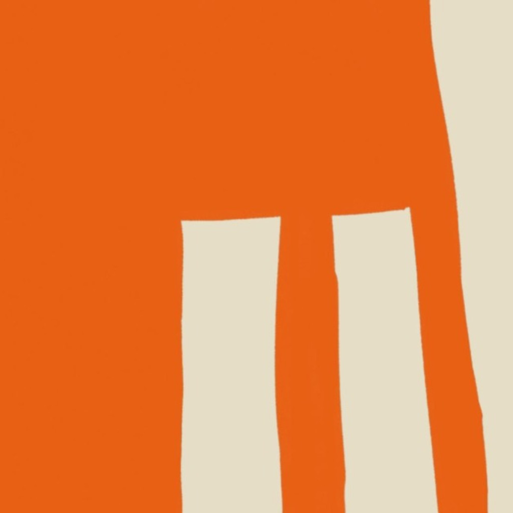 Bright Orange and warm Beige abstract pattern with abstract geometric shapes.