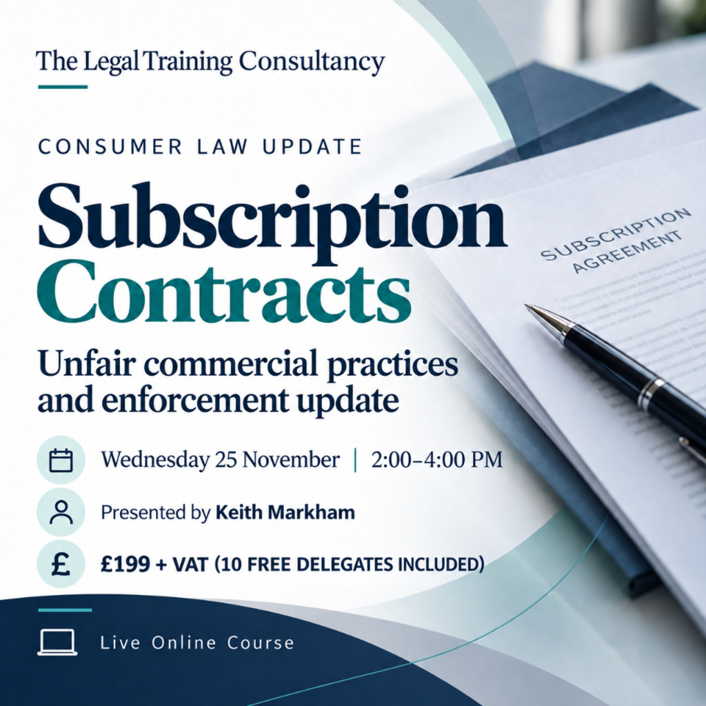 Subscription Contracts:  a LIVE online course presented by Keith Markham