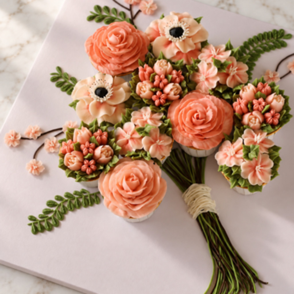 Buttercream Floral Pull-Apart Cupcake Bouquet Class