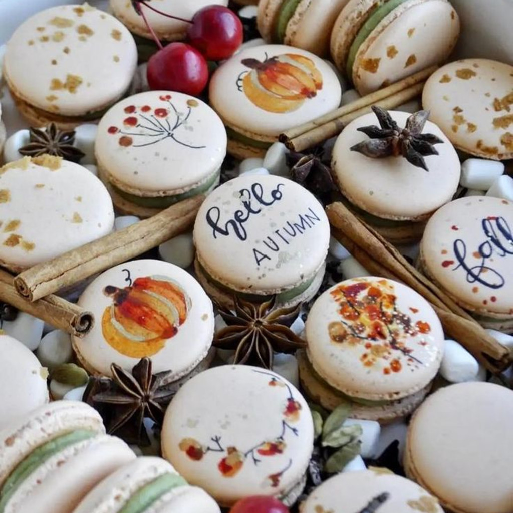 Fall Festival Hand Painted Macarons