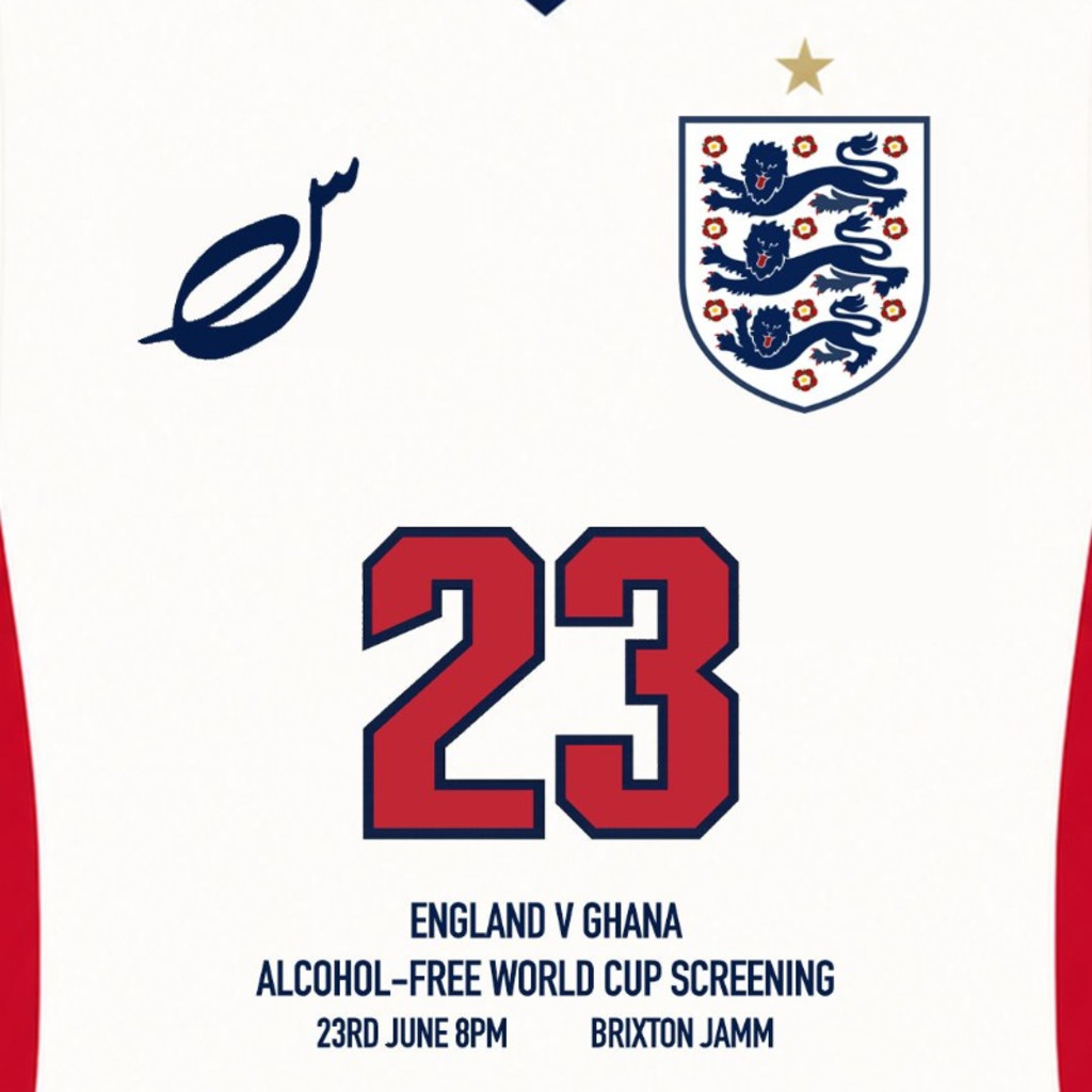 England vs Ghana Alcohol-Free World Cup Screening 23rd June 8pm at Brixton Jamm