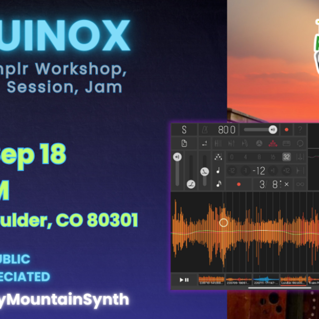 Poster for 12th Rocky Mountain Synthesizer Meet Anniversary + Groovebox Invasion Event