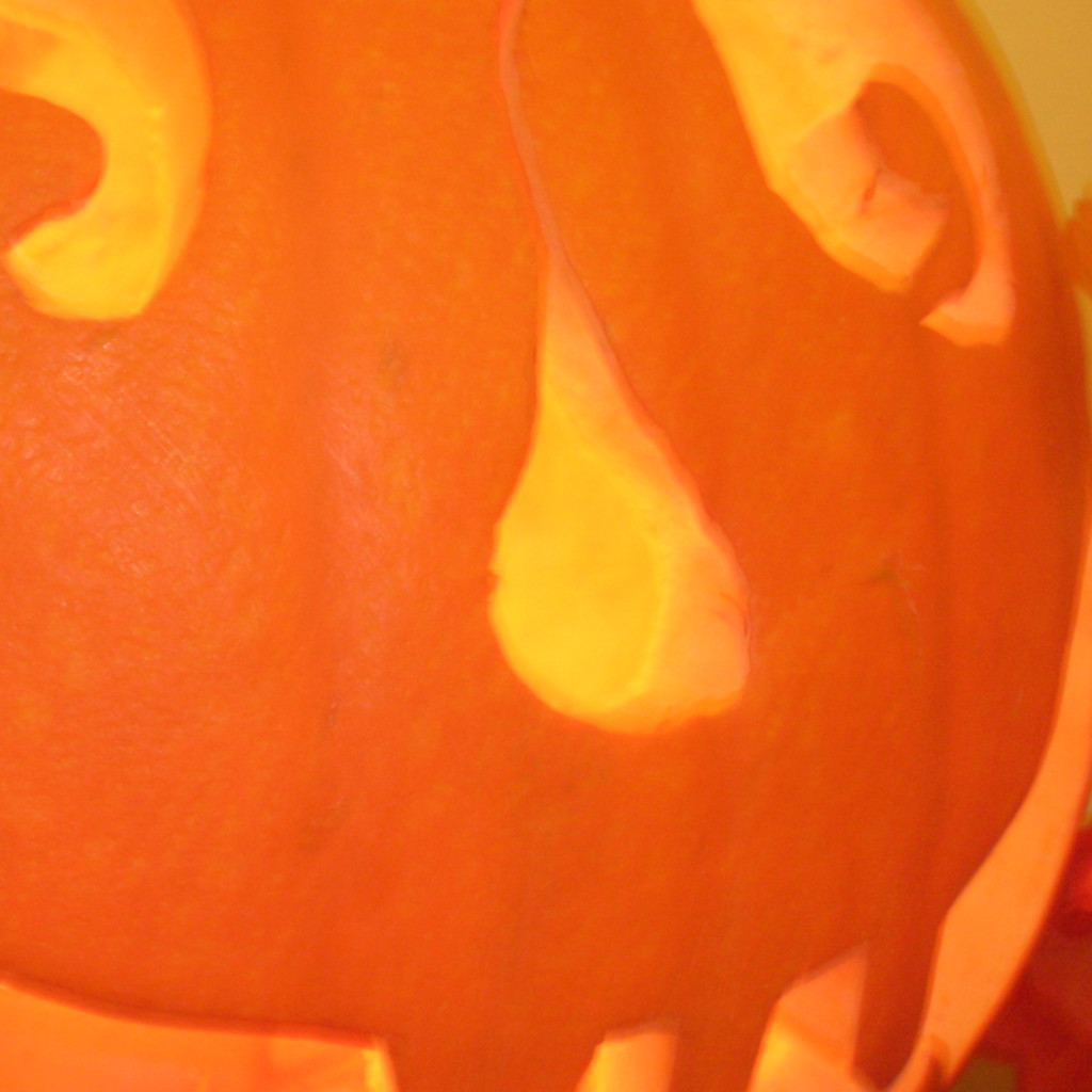 Close up of orange halloween pumpkin