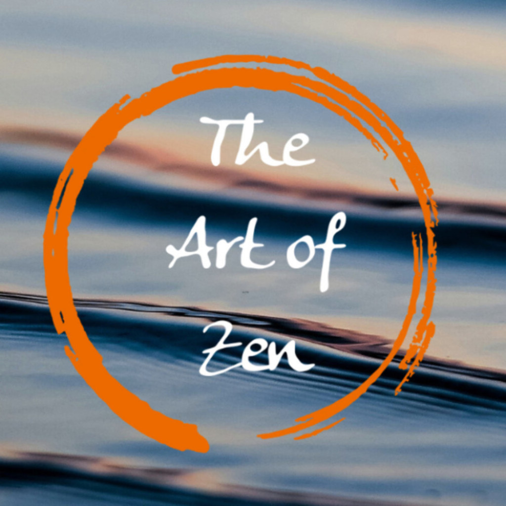 Art of Zen calligraphy on gently rippling water