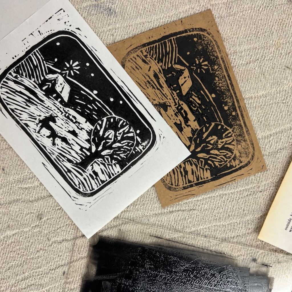 Lino Printed Christmas Cards