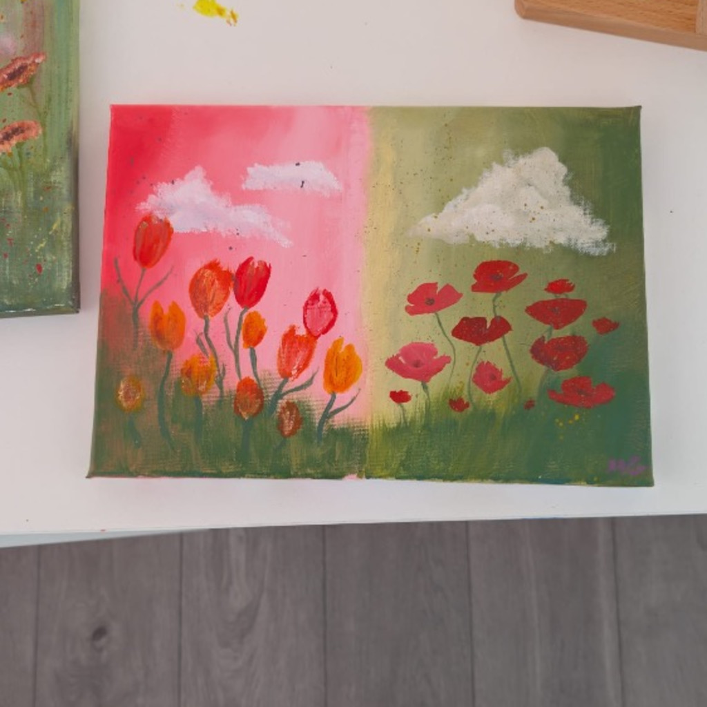 Paint & Sip | Wicked, Green & Pink Flowers