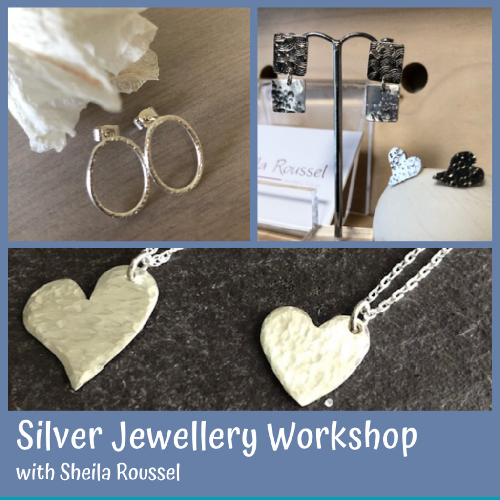 A selection of silver earrings and pendants