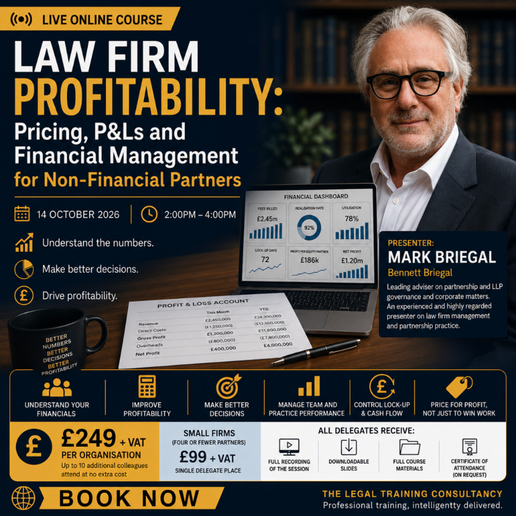 Law Firm Profitability: Pricing, P&Ls and Financial Management for Non-Financial Partners