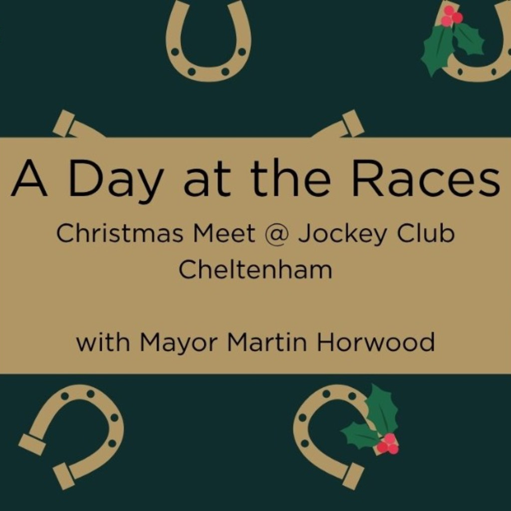 A poster stating the event name and details with a green and gold colour theme and the logos of the charities