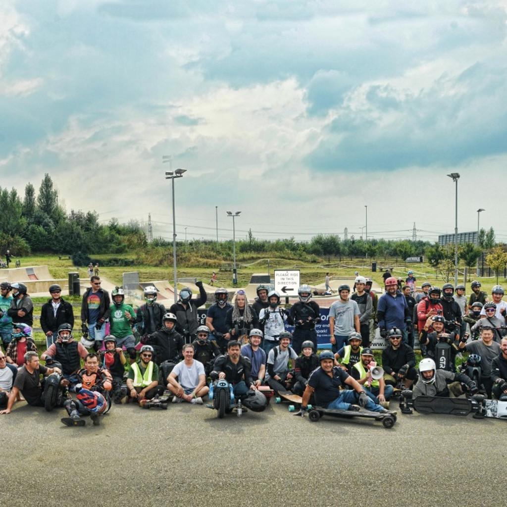 Group of Personal Electric Vehicle Riders