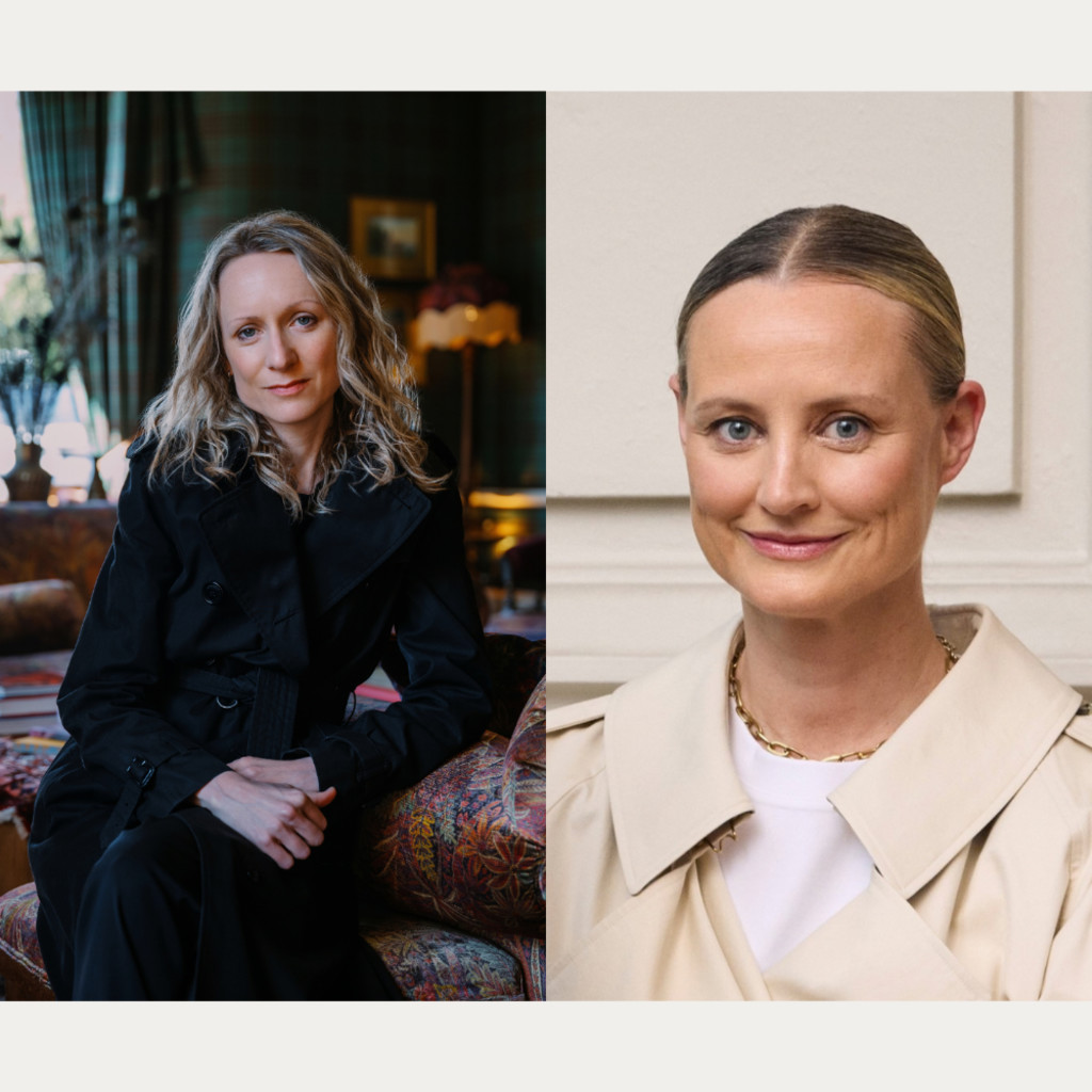 Two portraits of women side by side