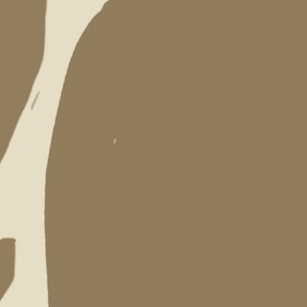 warm beige and tan/brown abstract geometric pattern with organic shapes.