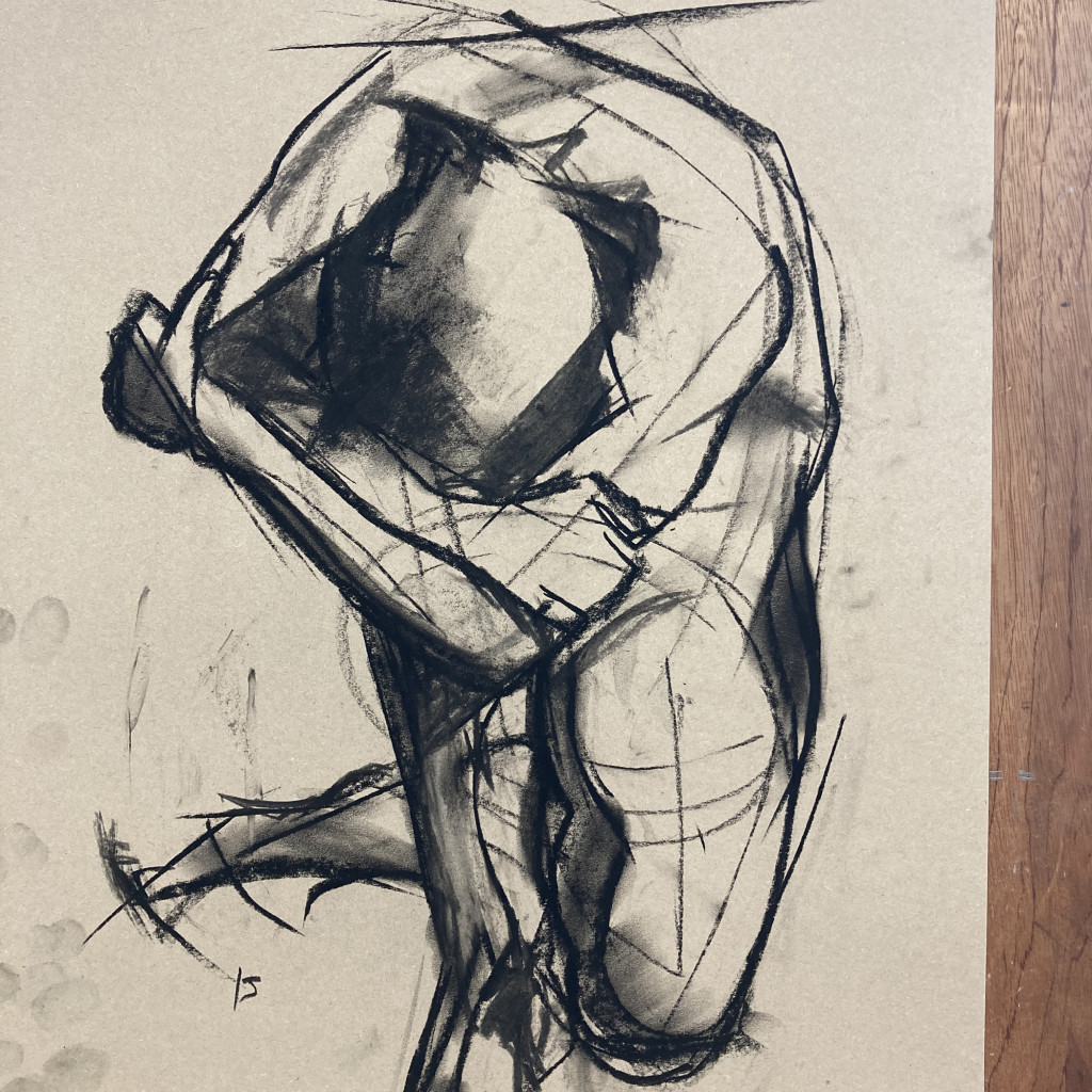 Charcoal life drawing sketch by Phil Inness