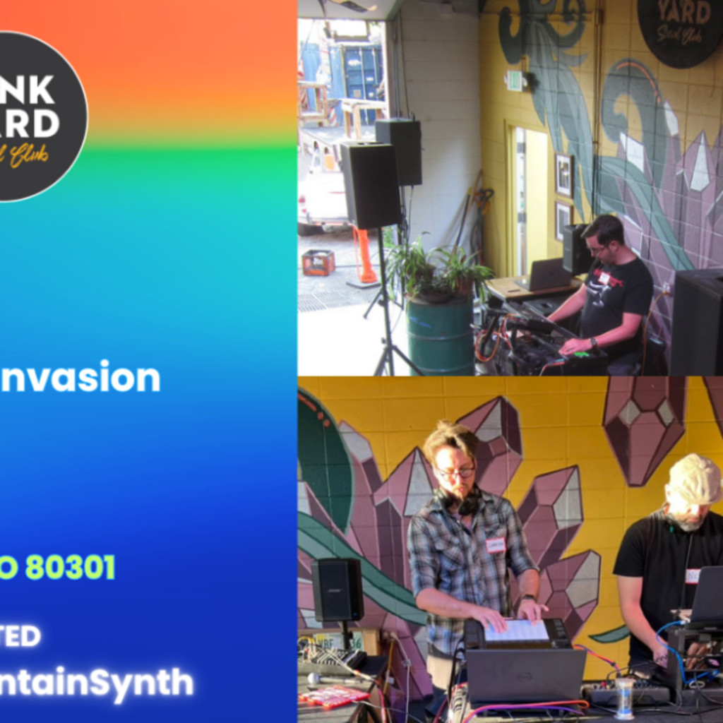 Poster for 12th Rocky Mountain Synthesizer Meet Anniversary + Groovebox Invasion Event