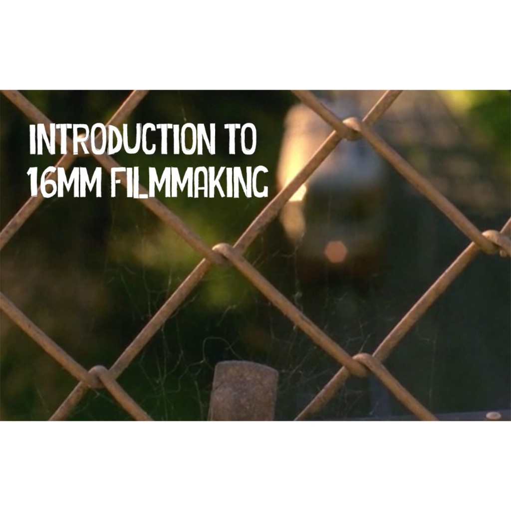 Film still of a cyclone fence on a dark blurred green background
