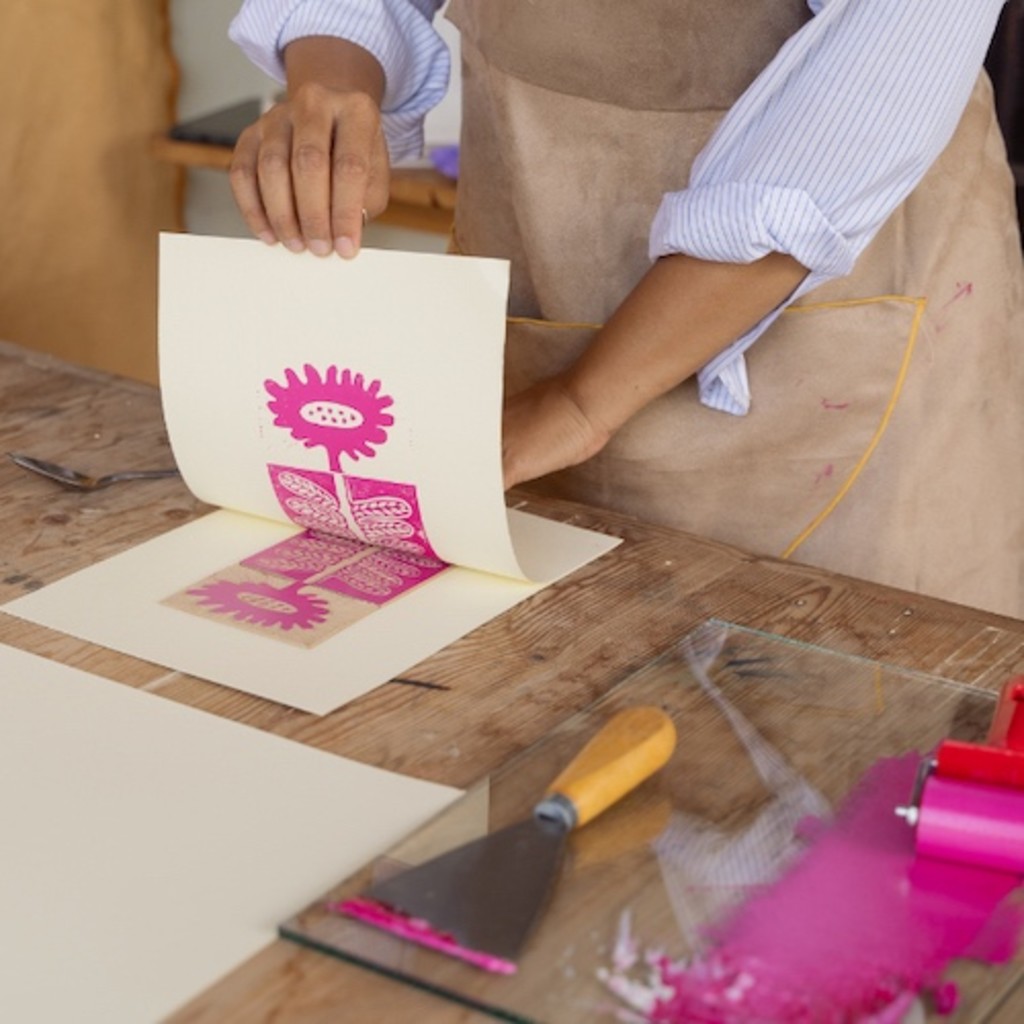 Impression à partir d'une plaque de linogravure
