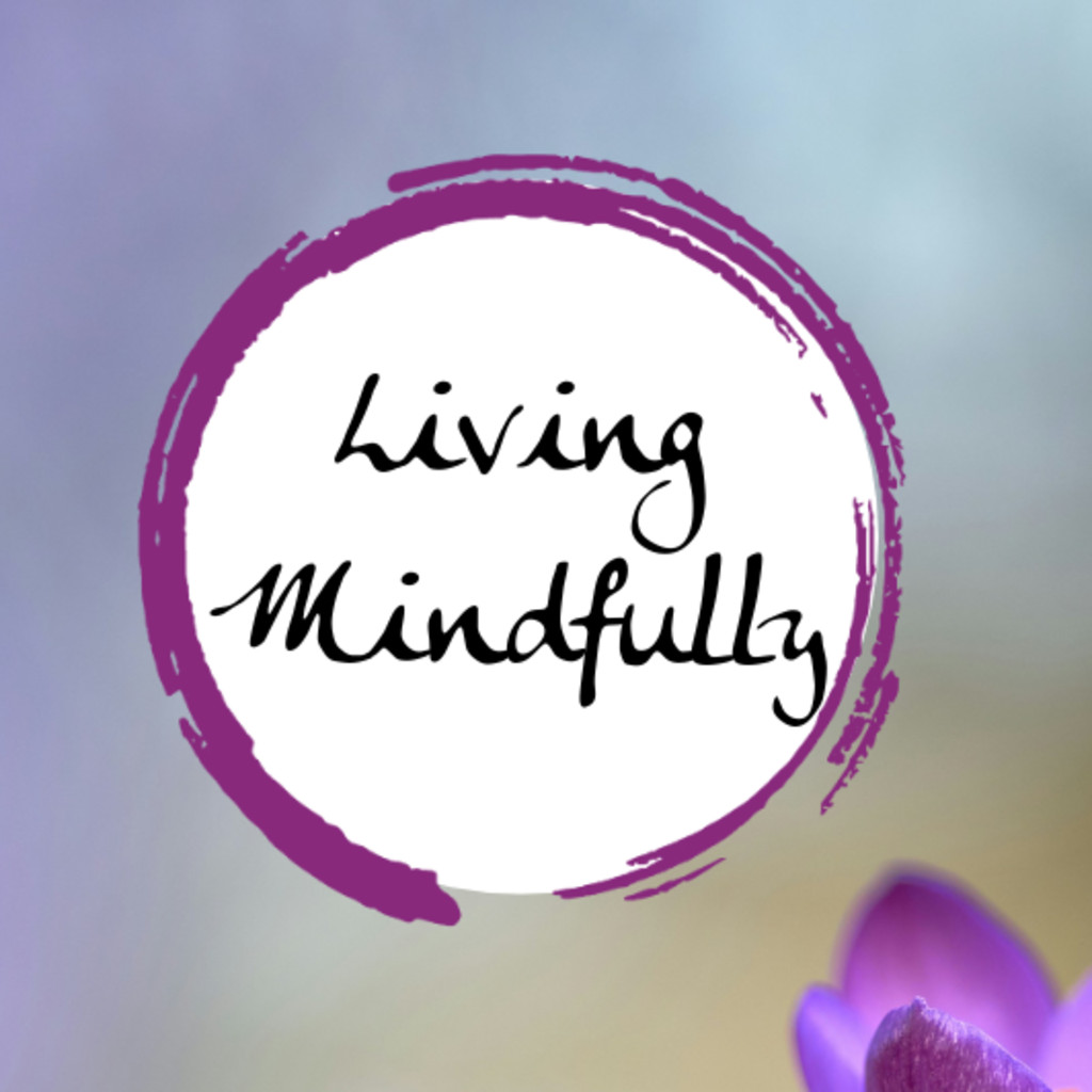 LIving Mindfully text in a purple circle