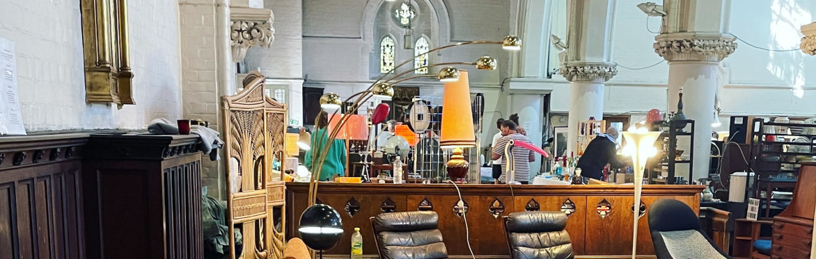 Inside St Marys Church People are looking at the stalls