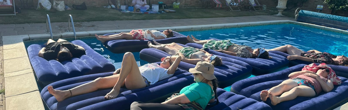 Sunset Floating Sound Bath Experience - Lots Bridge Farmhouse Pool, Three Holes, Upwell