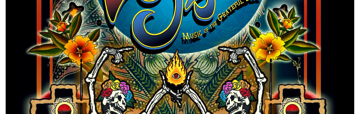 Colorful concert poster promoting Easy Jim's two-night Halloween performances at the Sherbino Theater in Ridgway, Colorado. The artwork features Day of the Dead-inspired skeletons, roses, crosses, sta