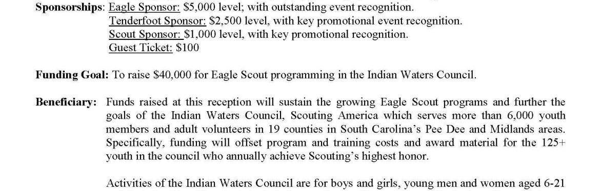Distinguished Eagle Scout Award Presentation & Reception recognizing The Honorable Joseph F. Anderson, Jr.