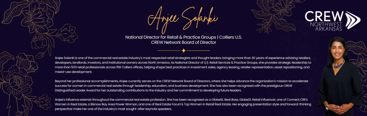 CREW Northwest Arkansas 3rd Annual Signature Event with Keynote Speaker Anjee Solanki