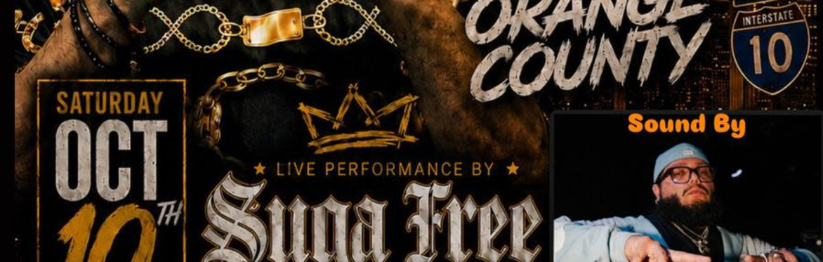 flyer promoting the event suga free live