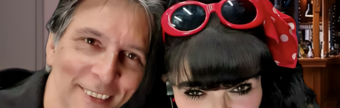 Marek and Alice in backstage bar