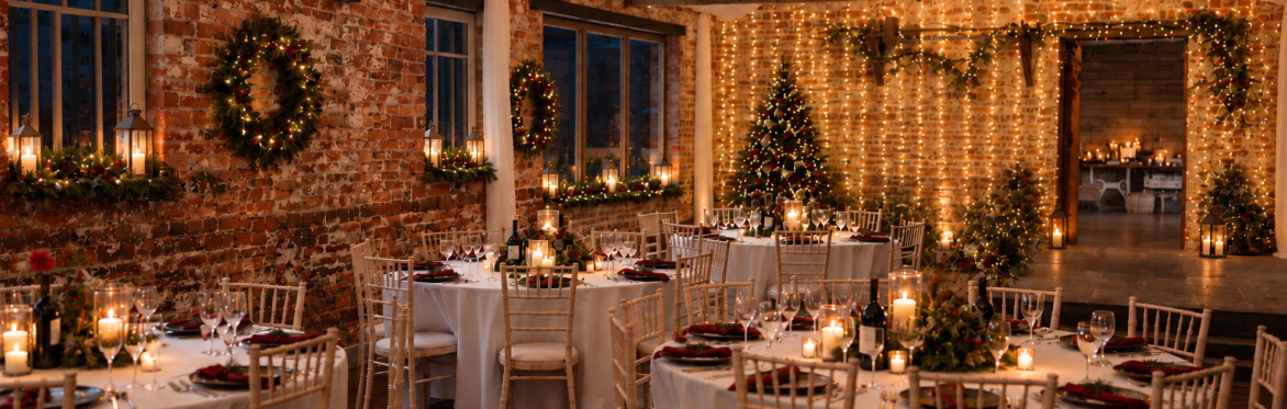 Wording: Christmas Party Night - Saturday 5th December 2026 Imagery: Champagne and party shoes