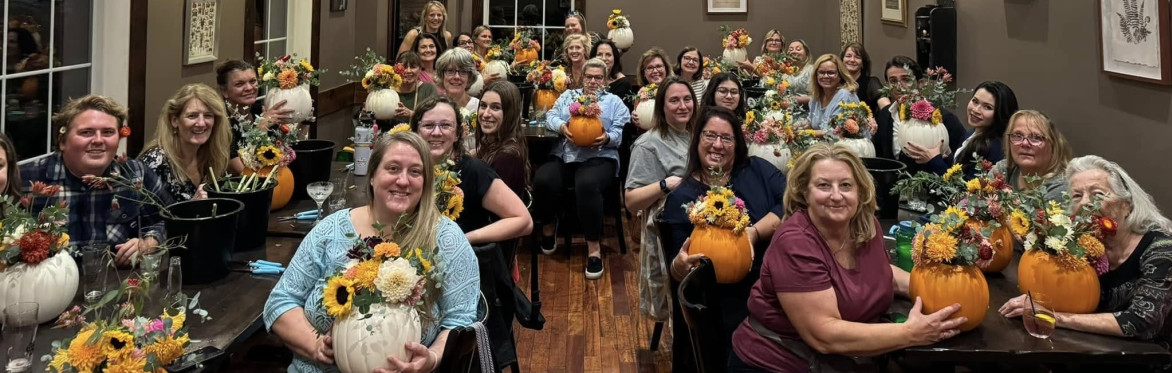 Pumpkin Fresh Flower Centerpiece Workshop